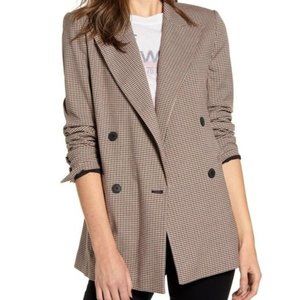 Chelsea28 Double Breasted Plaid Blazer